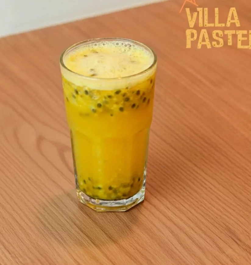 Suco de maracujá da Villa Pastel